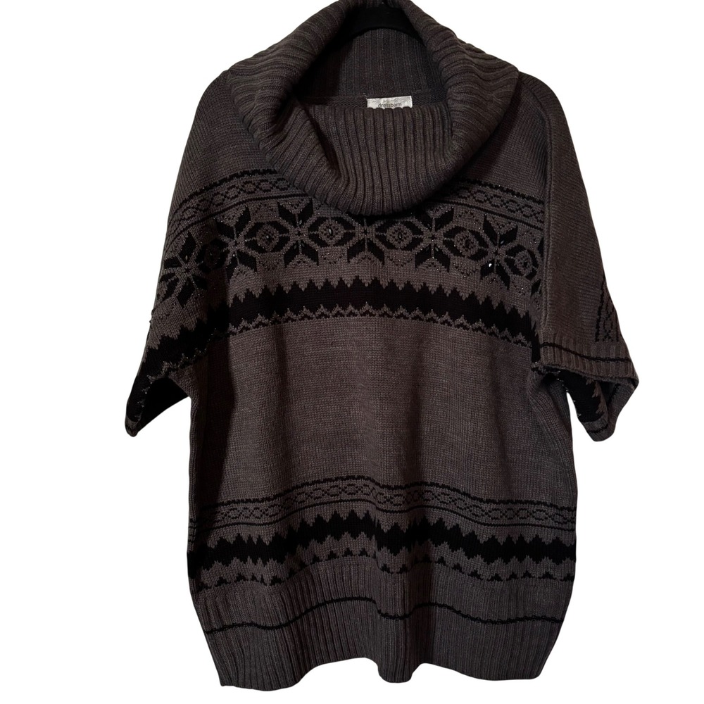 Dressbarn Women's 3X NWT Fair Isle Cowl Neck Sweater Snowflakes